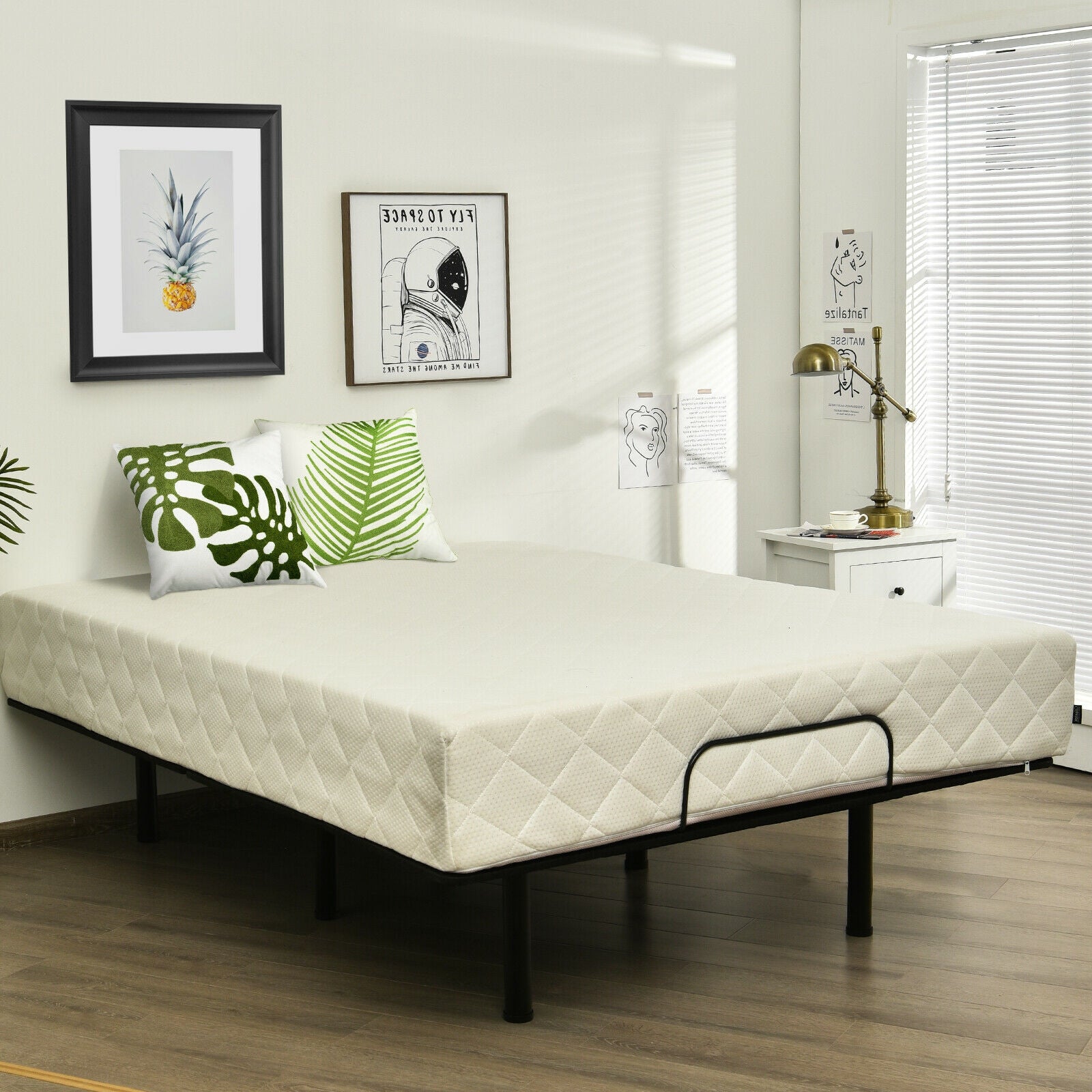 Queen Size Adjustable Bed Base Frame with Wireless Remote Control