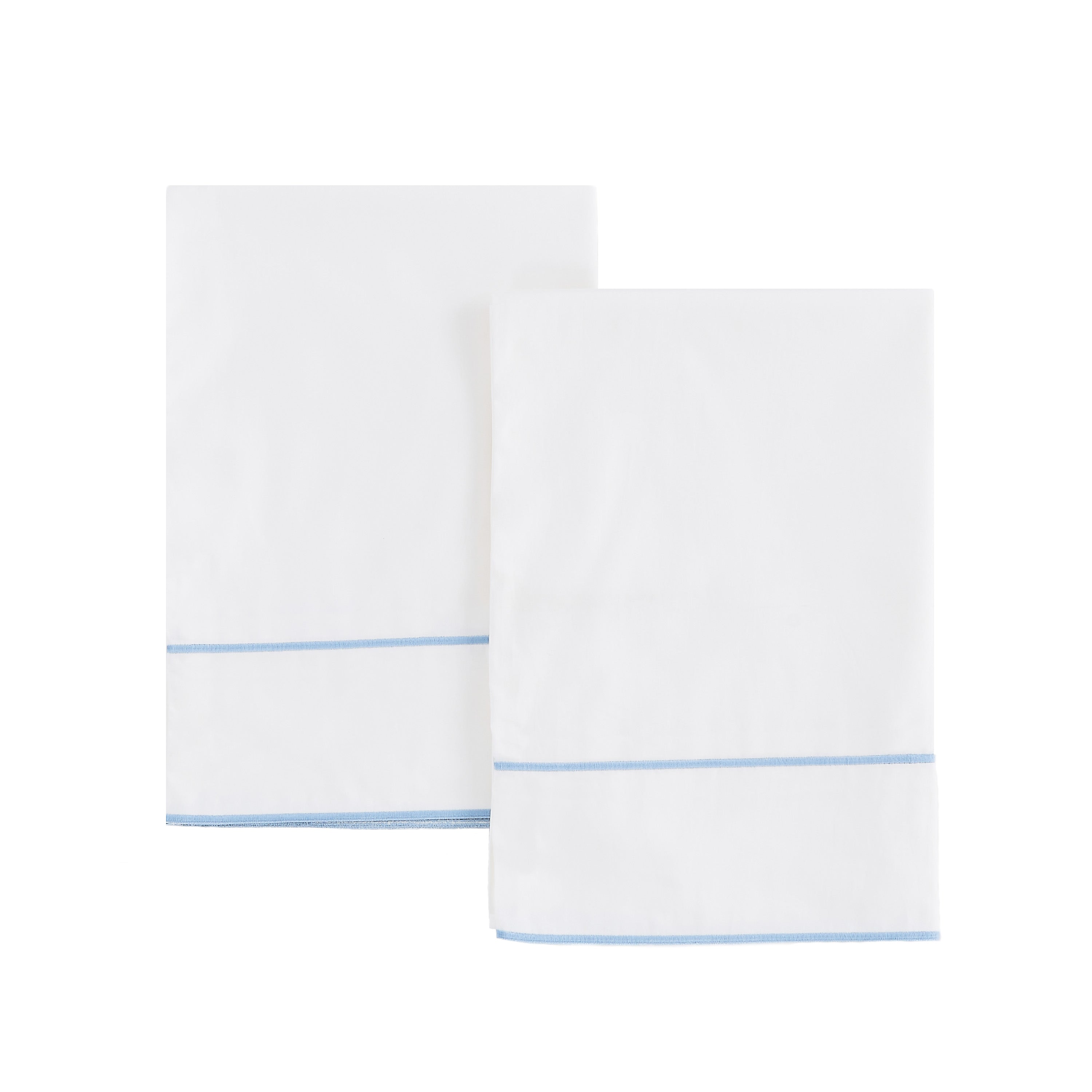 600 Thread Count Framed Sateen Embroidered Cotton Pillowcase Pair