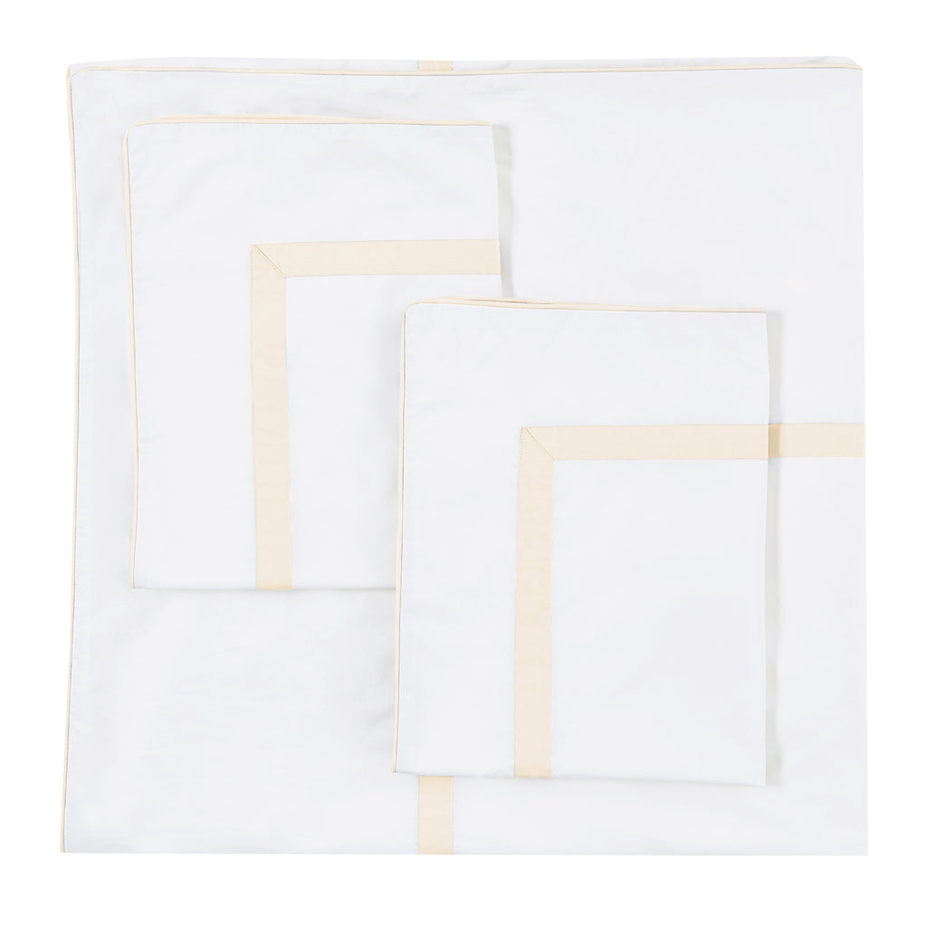 Classic Double Border Percale Cotton Duvet Set