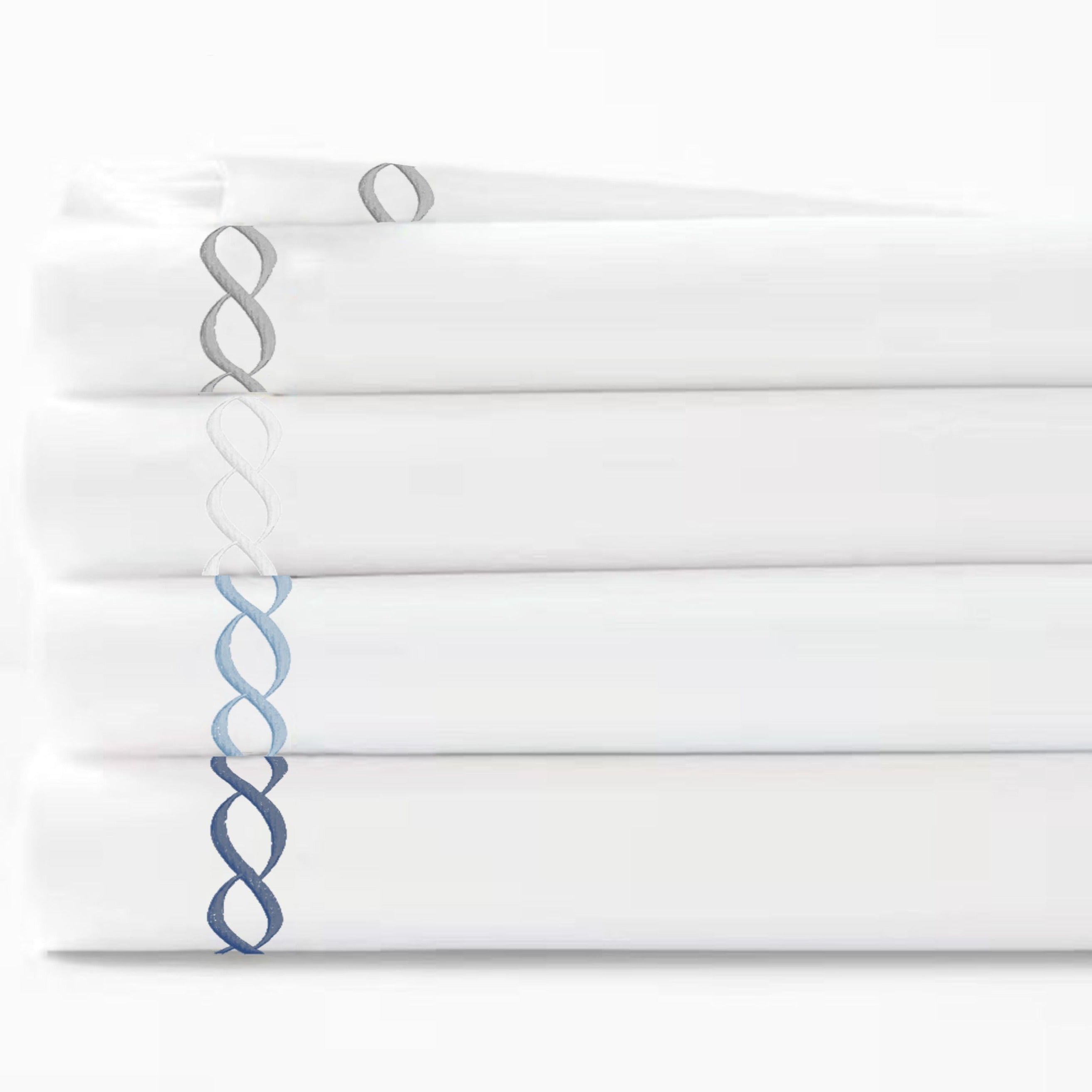 600 Thread Count Rope Embroidered Pillowcase Pair