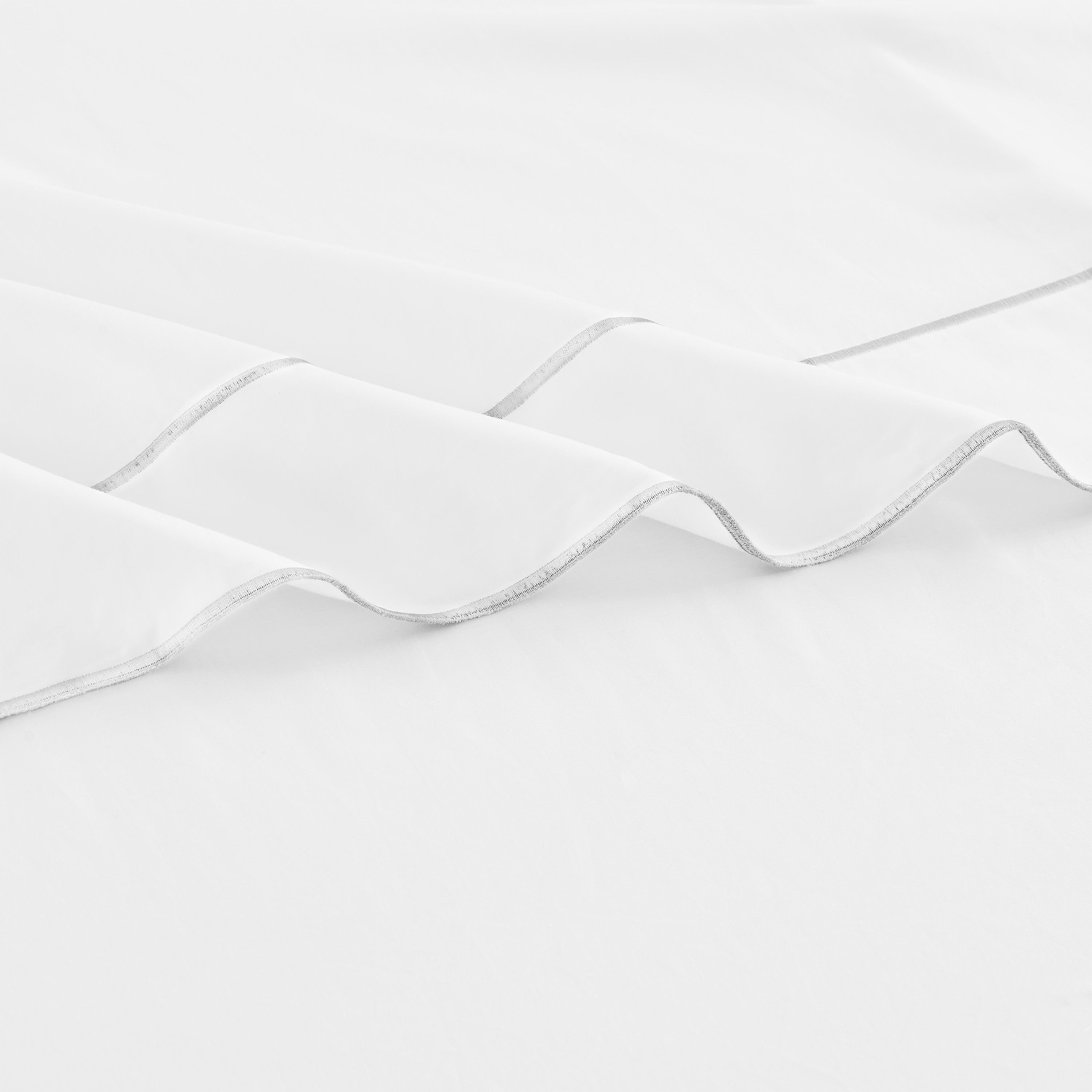 600 Thread Count Framed Sateen Embroidered Cotton Pillowcase Pair